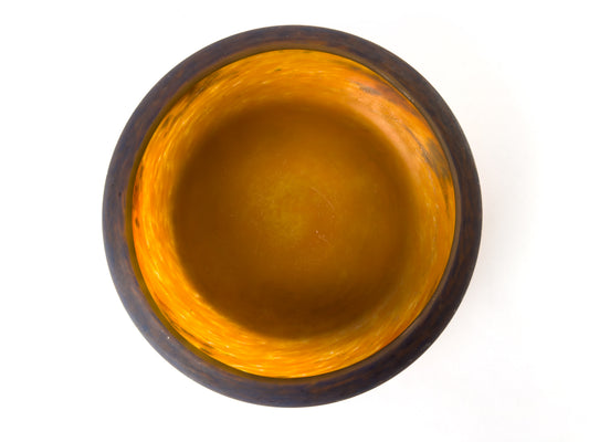 Muller Frères Lunéville Art Deco Mottled Glass Vide-Poche Bowl, France