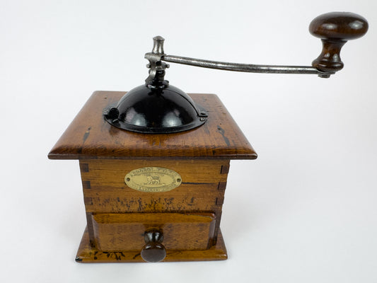 Vintage Peugeot Frères Wooden Manual Coffee Grinder, c. 1930s–1950s