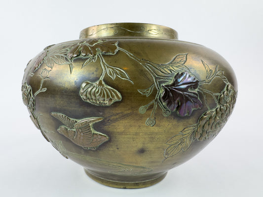 Late 19th Century French Indochinese Patinated Metal Cache-Pot