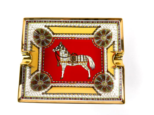 Hermès Paris Cheval d’Orient (Horse of the Orient) Porcelain Ashtray, New in Box