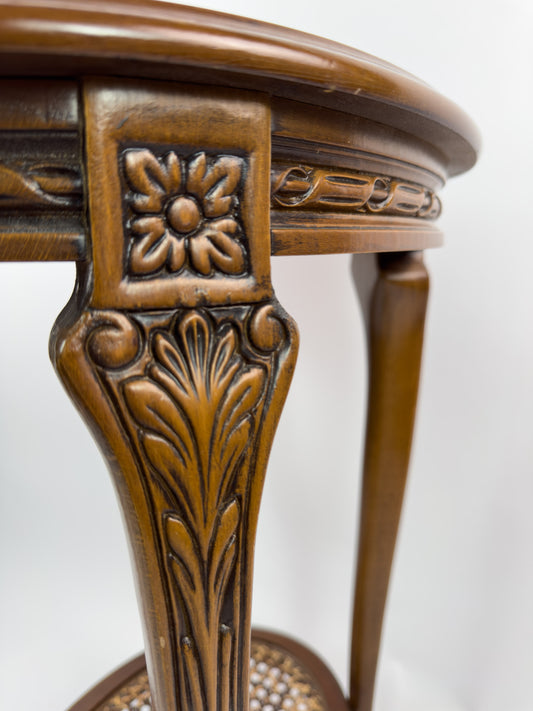 French Early 20th Century Hand-Carved Wooden Guéridon Side Table