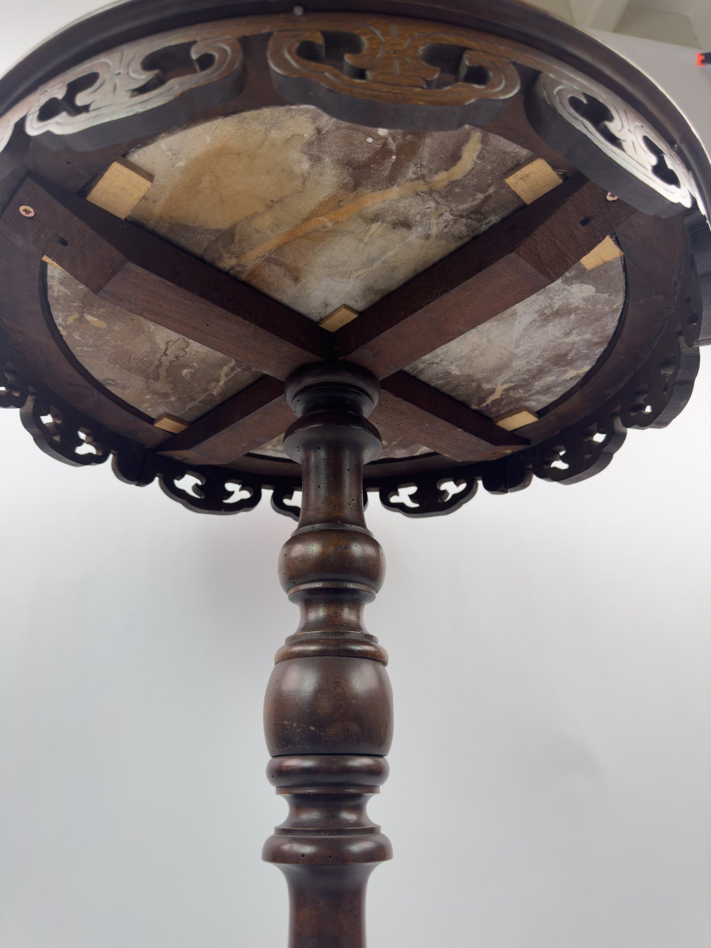 French Gueridon Side Table with Marble Top, Circa 1880–1900