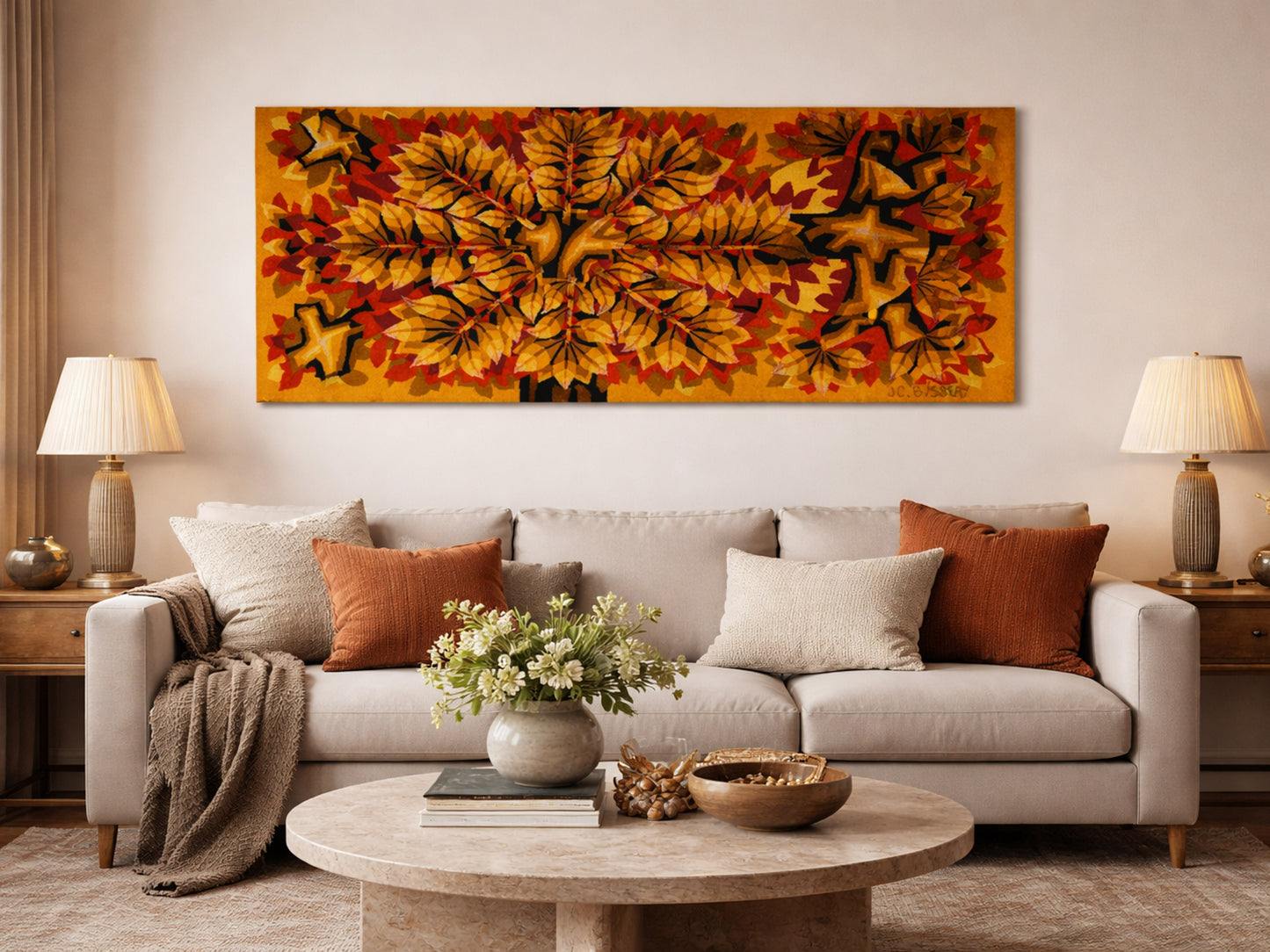 French Mid-Century Modern Wool Tapestry by Jean-Claude Bissery