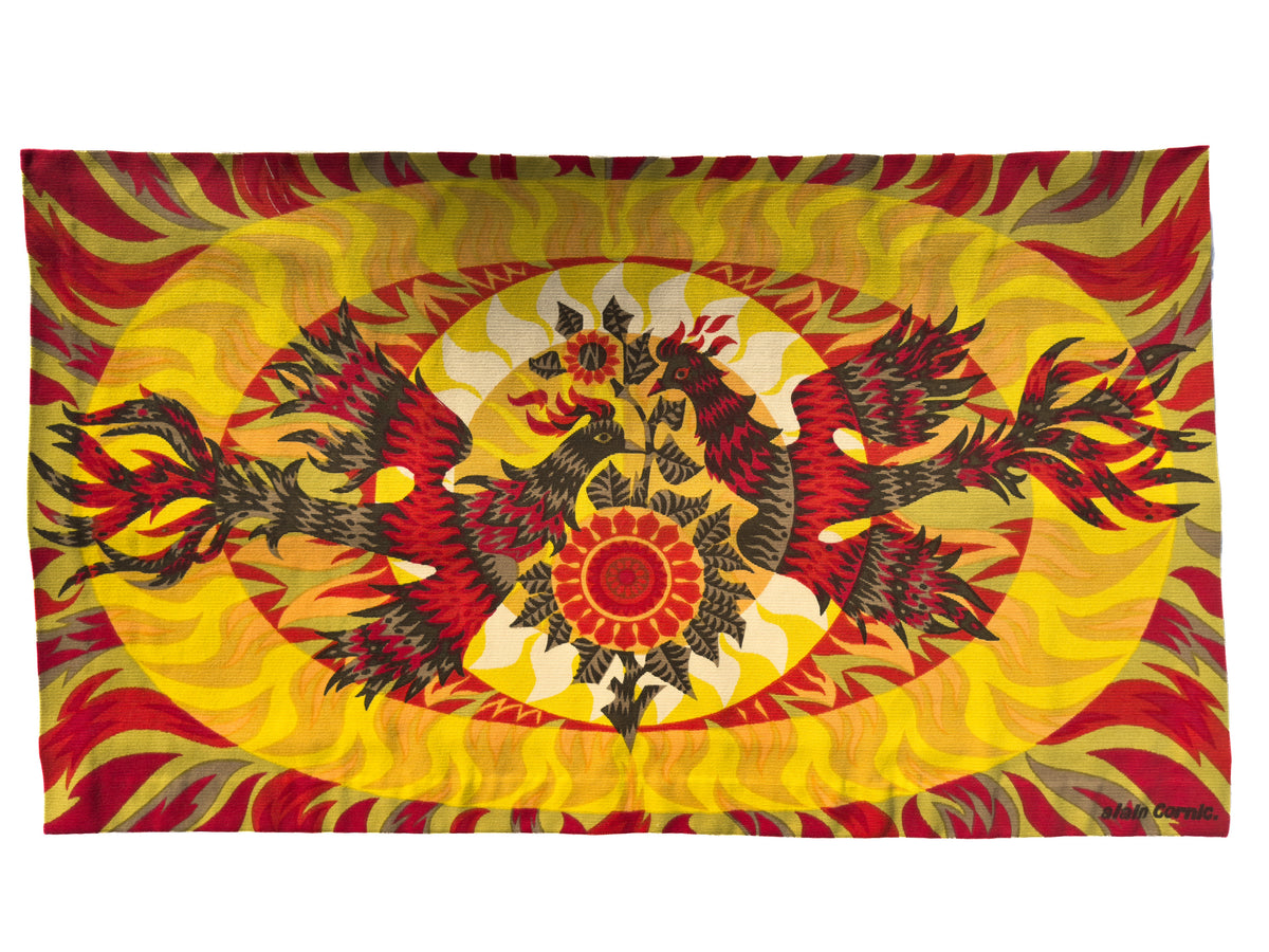 1960s “Les Phénix” Wool Tapestry by Alain Cornic, Atelier Robert Four