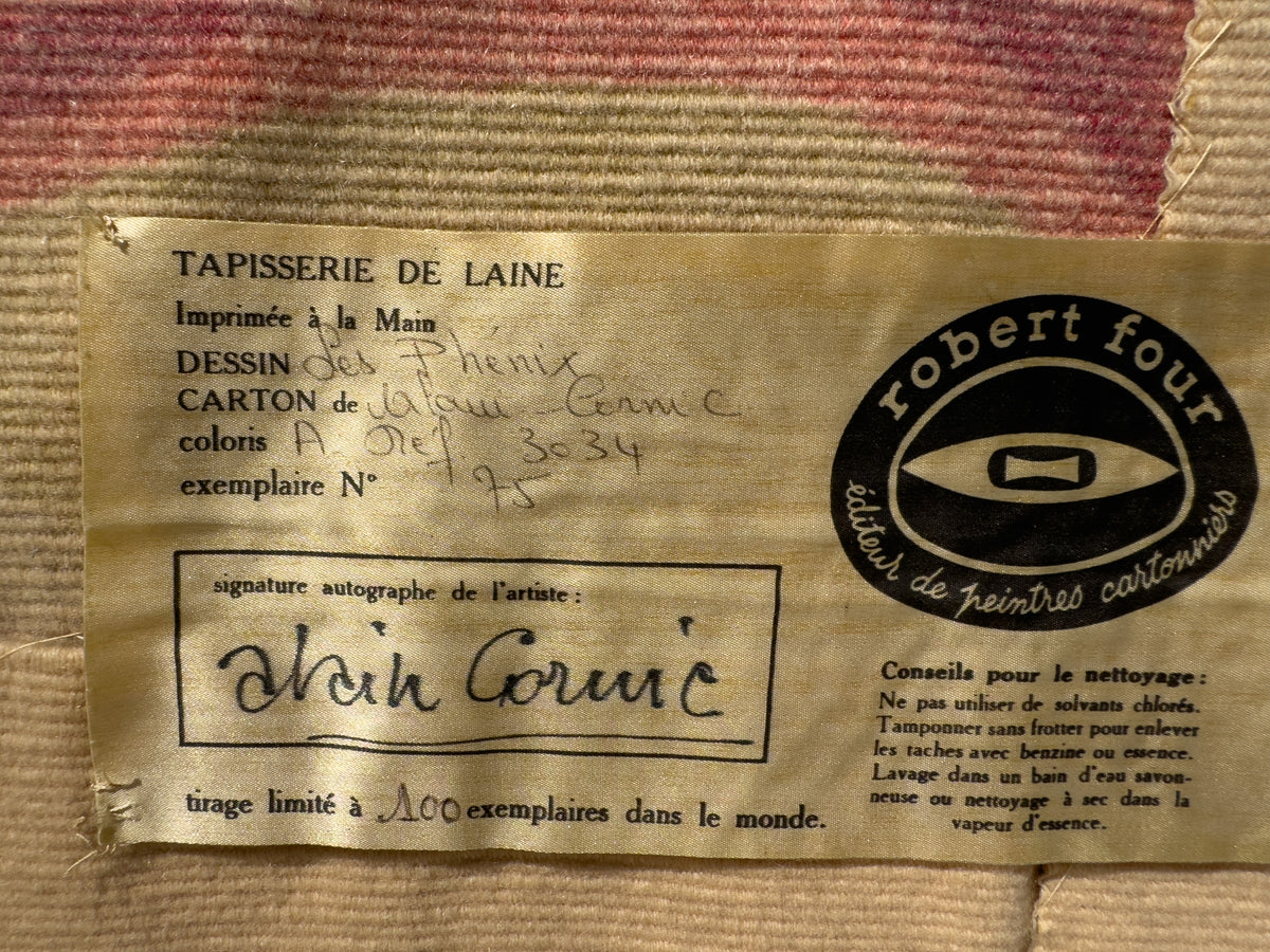 1960s “Les Phénix” Wool Tapestry by Alain Cornic, Atelier Robert Four