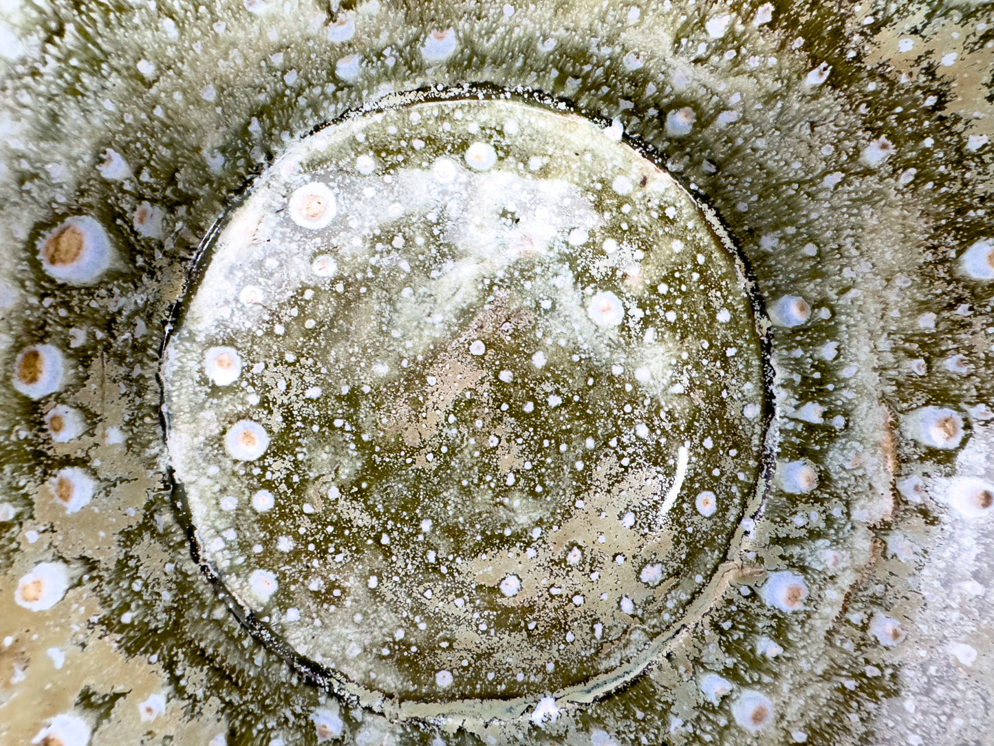 Large French Crystalline Glaze Art Pottery Bowl, Attributed to Pierrefonds