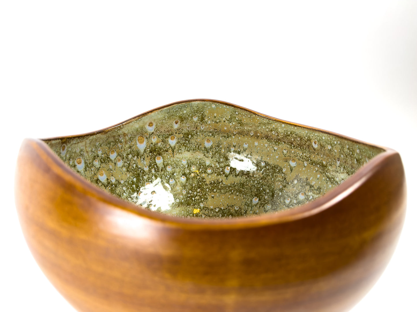 Large French Crystalline Glaze Art Pottery Bowl, Attributed to Pierrefonds