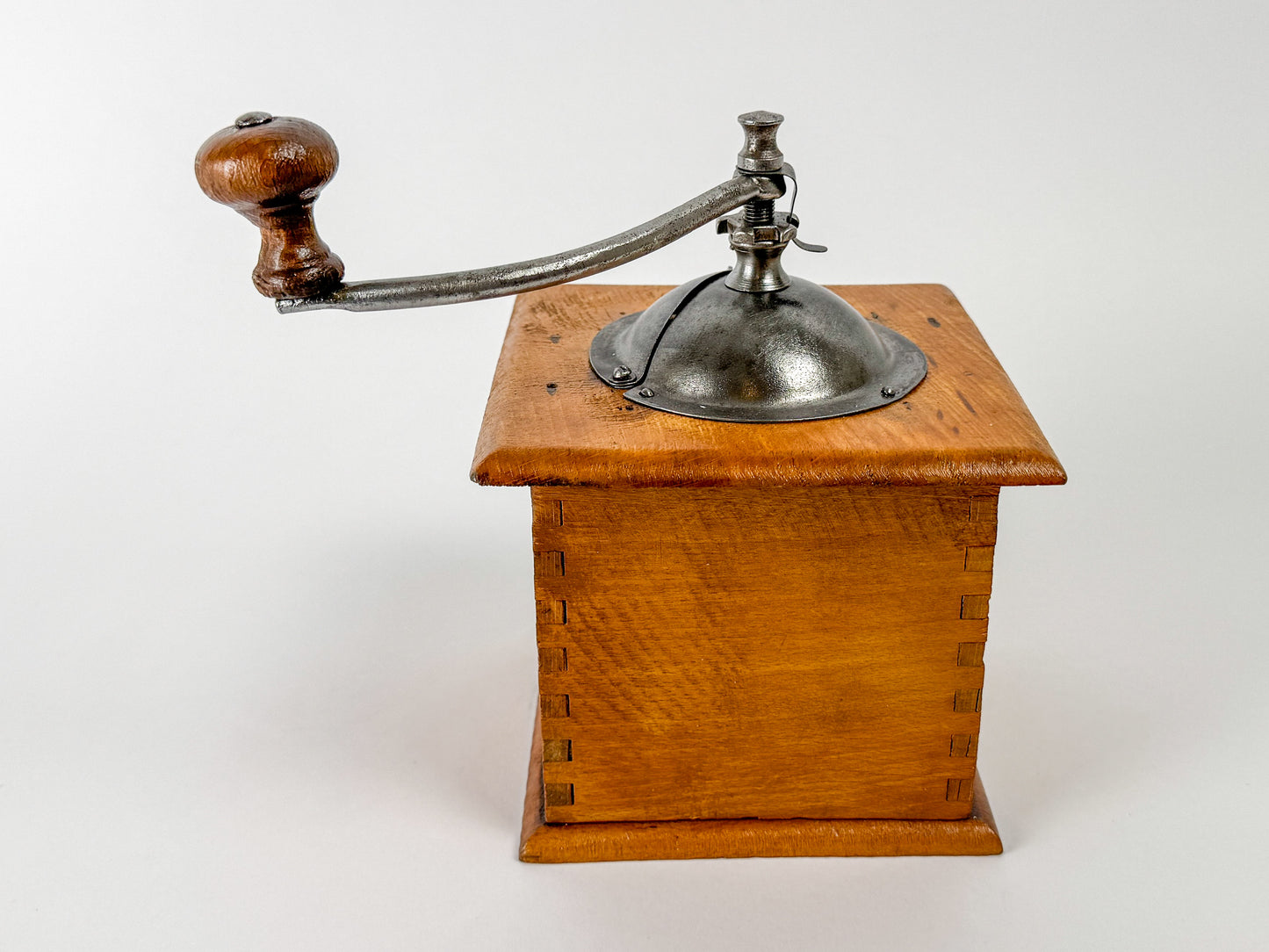 Vintage Japy Frères Wooden Manual Coffee Grinder, c. 1920s–1940s