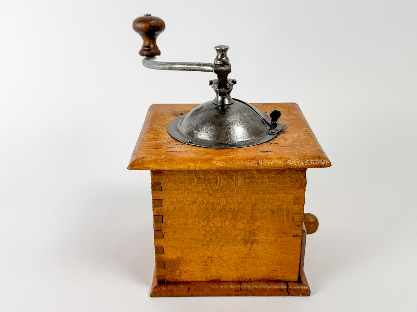 Vintage Japy Frères Wooden Manual Coffee Grinder, c. 1920s–1940s
