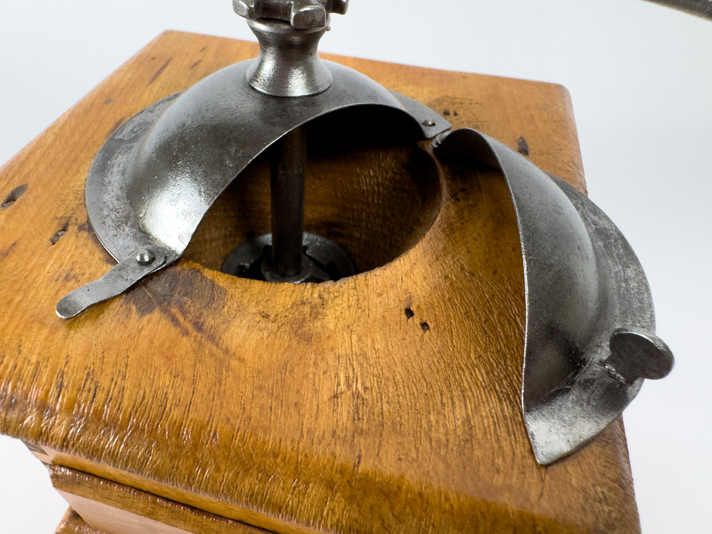 Vintage Japy Frères Wooden Manual Coffee Grinder, c. 1920s–1940s
