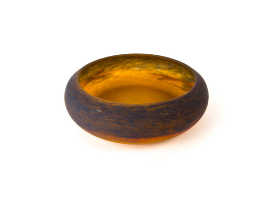 Muller Frères Lunéville Art Deco Mottled Glass Vide-Poche Bowl, France