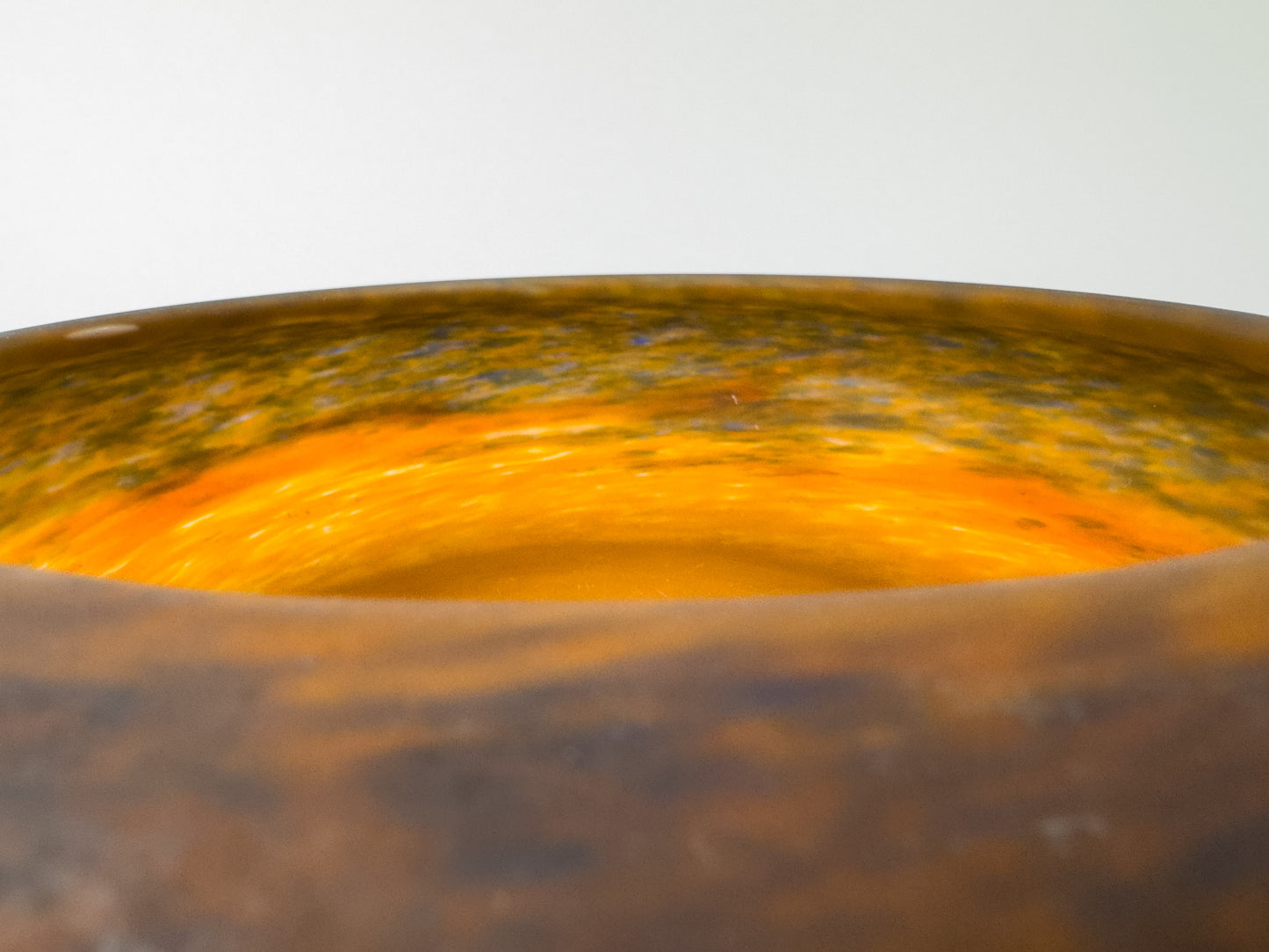 Muller Frères Lunéville Art Deco Mottled Glass Vide-Poche Bowl, France