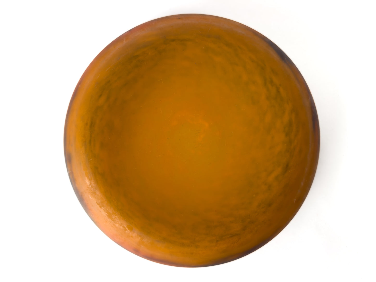 Muller Frères Lunéville Art Deco Mottled Glass Vide-Poche Bowl, France