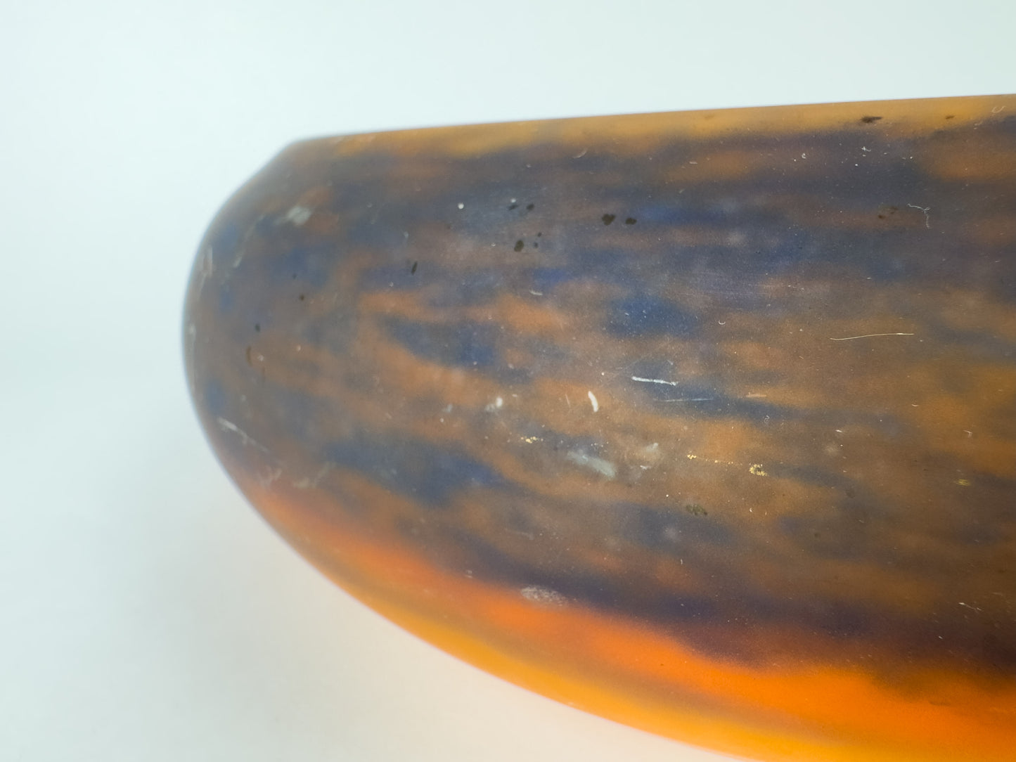 Muller Frères Lunéville Art Deco Mottled Glass Vide-Poche Bowl, France