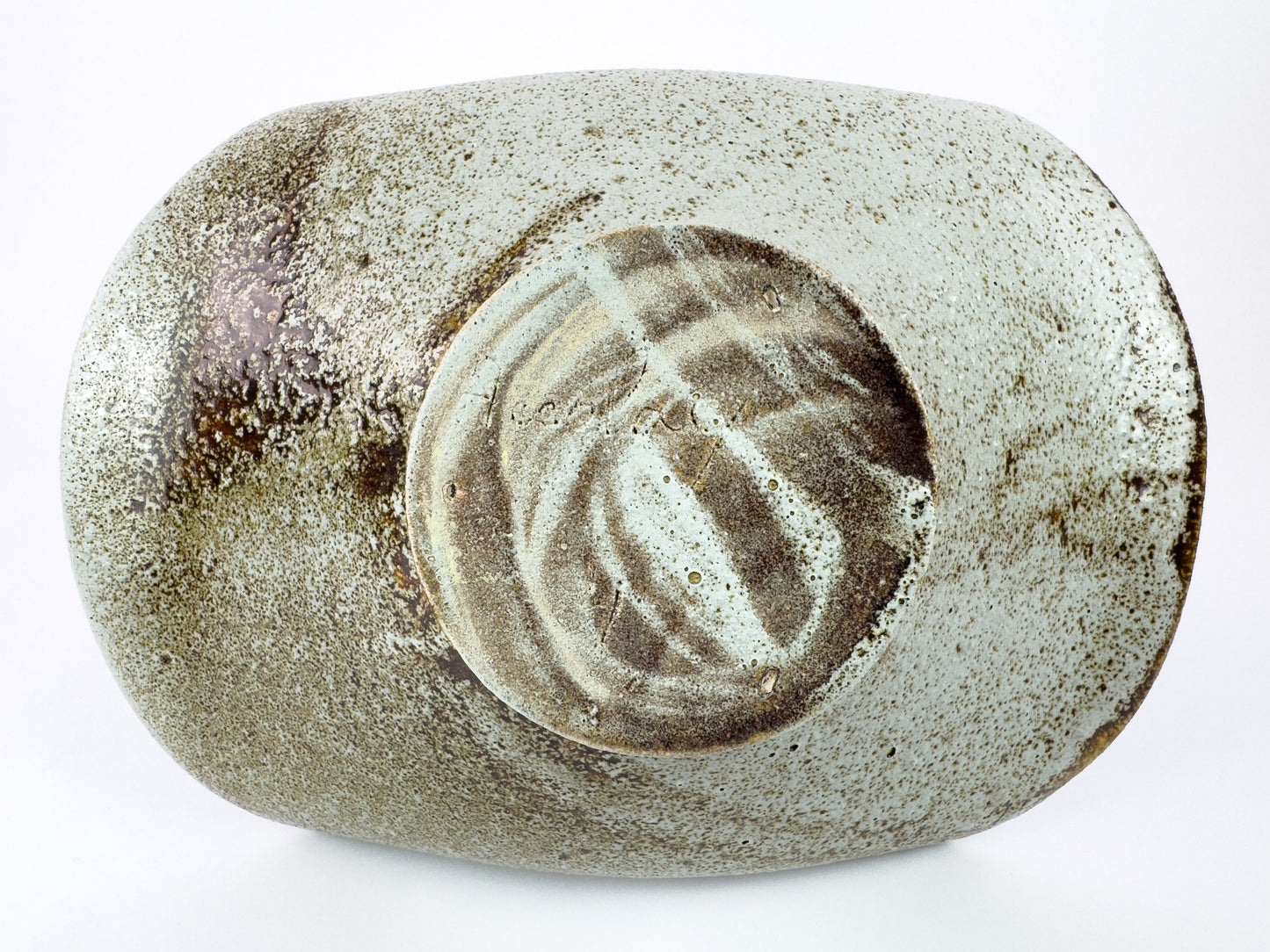 Vintage Accolay Stoneware Basket with Twisted Handle, France, 1960s