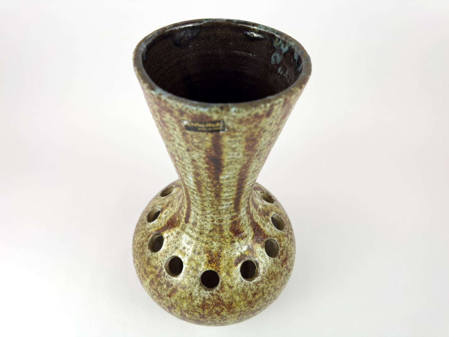 Large Accolay Ceramic Flower Frog Vase, France, c.1960s