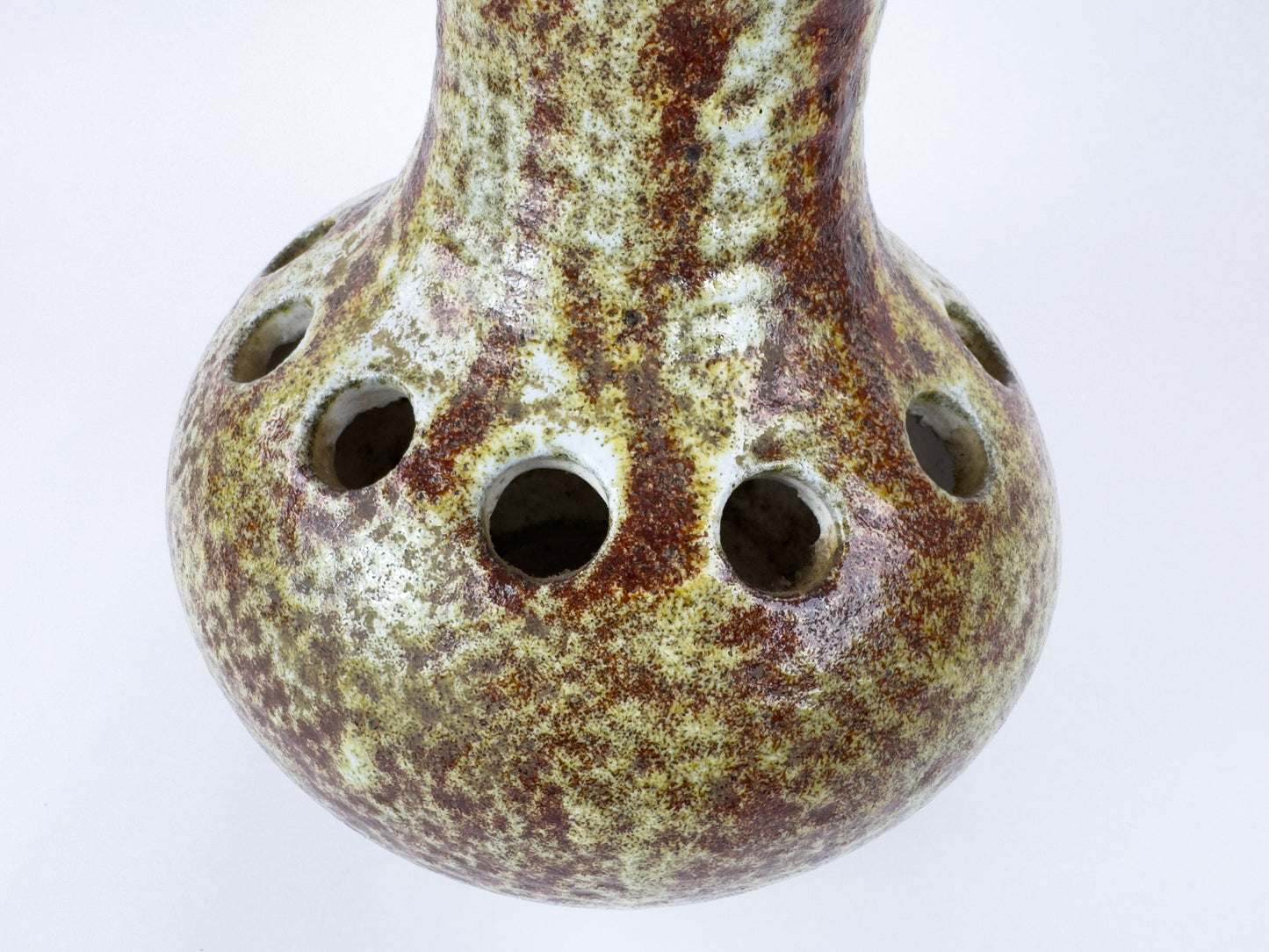 Large Accolay Ceramic Flower Frog Vase, France, c.1960s