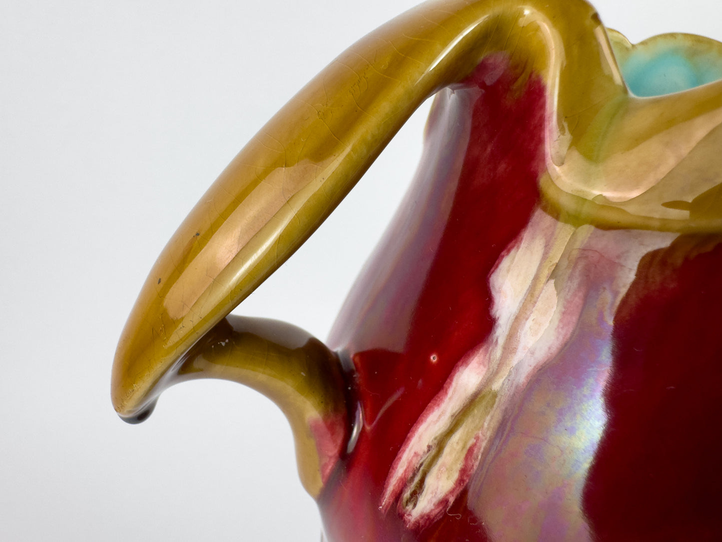 Large Art Nouveau Barbotine Vase by L’Herminie-Declercq, Faïencerie d’Orchies, France, c.1900