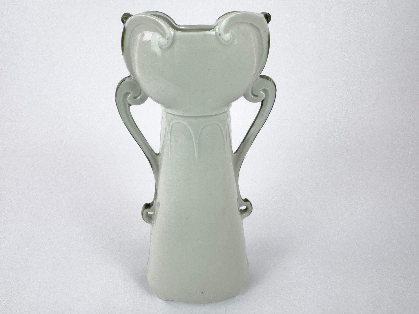 Art Nouveau Porcelain Vase with Floral Décor and Gilded Handles, c. 1900