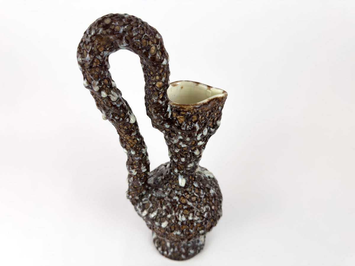 Marius Giuge Vallauris Textured Ceramic Pichet, France, Mid-Century