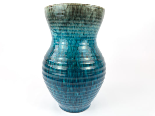 Mid-Century French Accolay Ribbed Stoneware Vase, c 1960