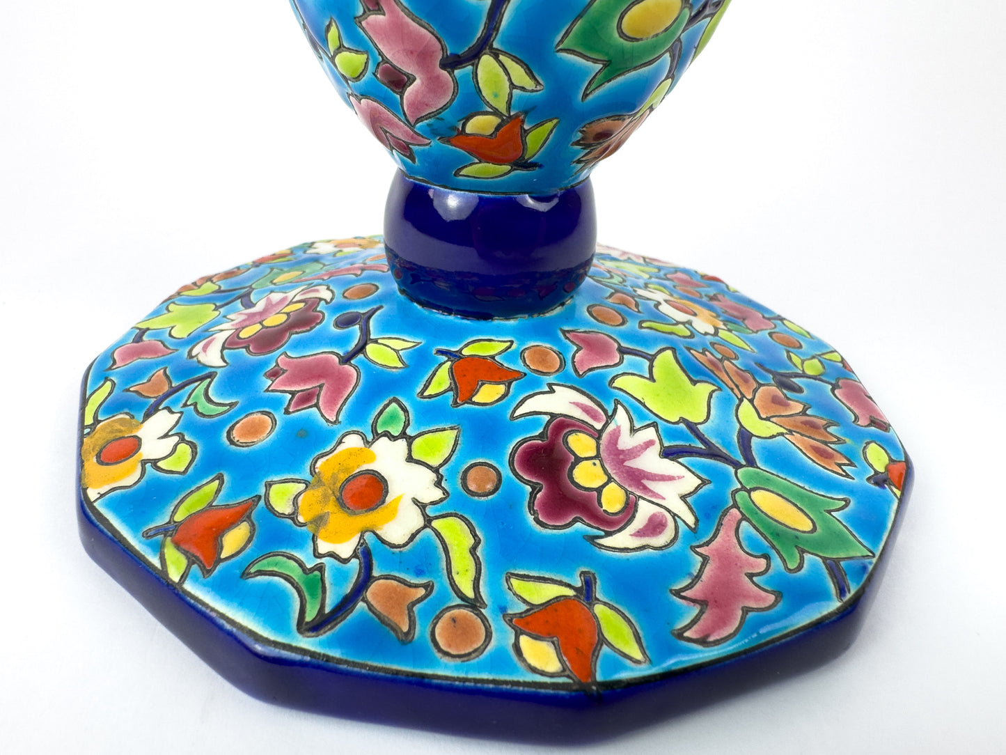 Vintage Longwy Enamelled Ceramic Vase, France, Mid-20th Century