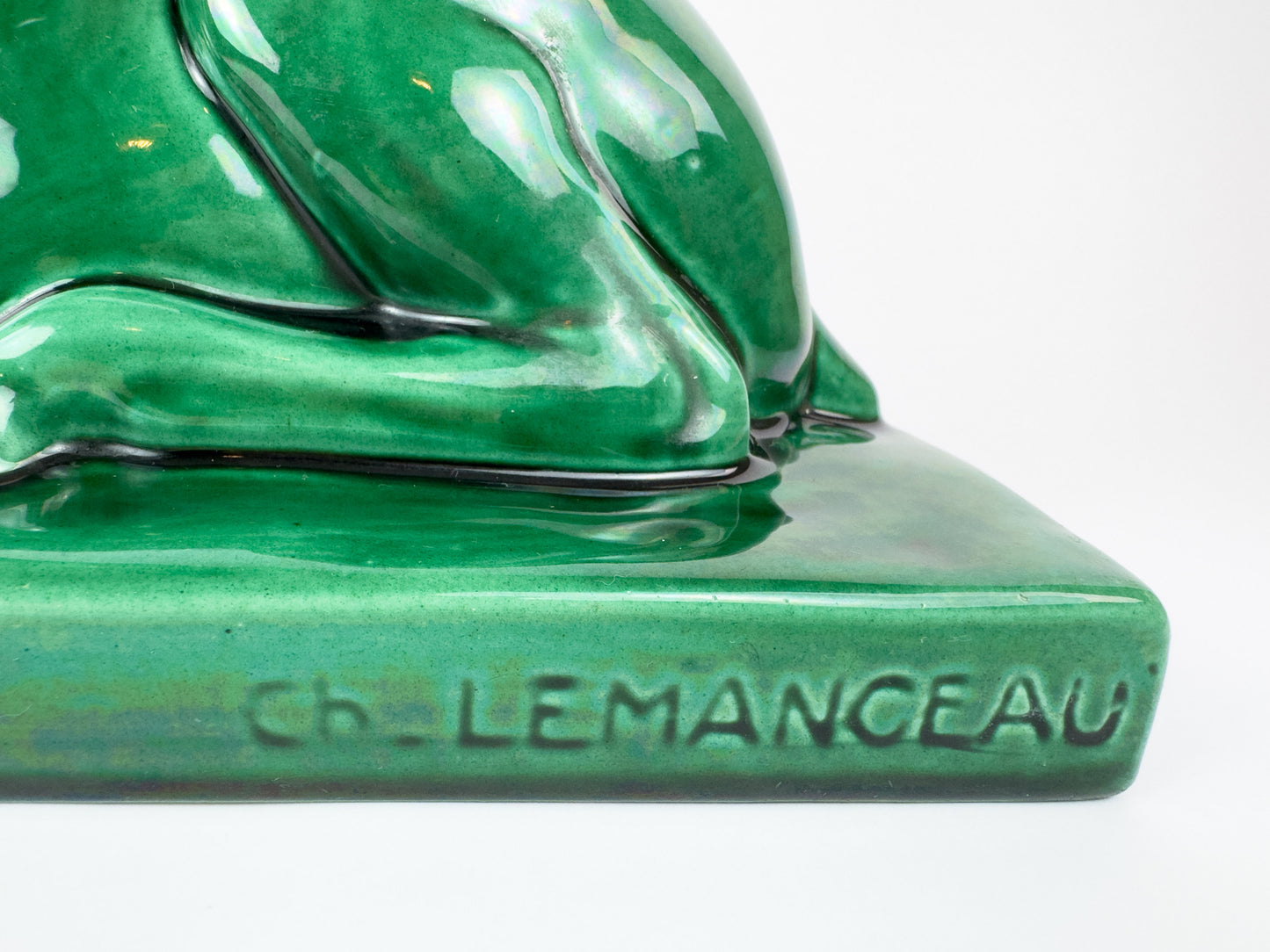 Monumental French Art Deco Ceramic Sculpture ‘Stag, Doe & Fawn’ by Charles Lemanceau, Circa 1930s
