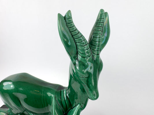 Monumental French Art Deco Ceramic Sculpture ‘Stag, Doe & Fawn’ by Charles Lemanceau, Circa 1930s