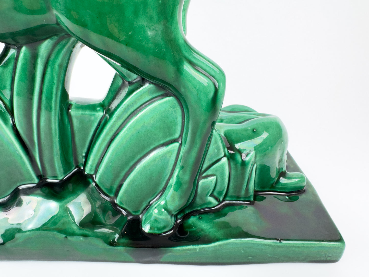 Monumental French Art Deco Ceramic Sculpture ‘Stag, Doe & Fawn’ by Charles Lemanceau, Circa 1930s