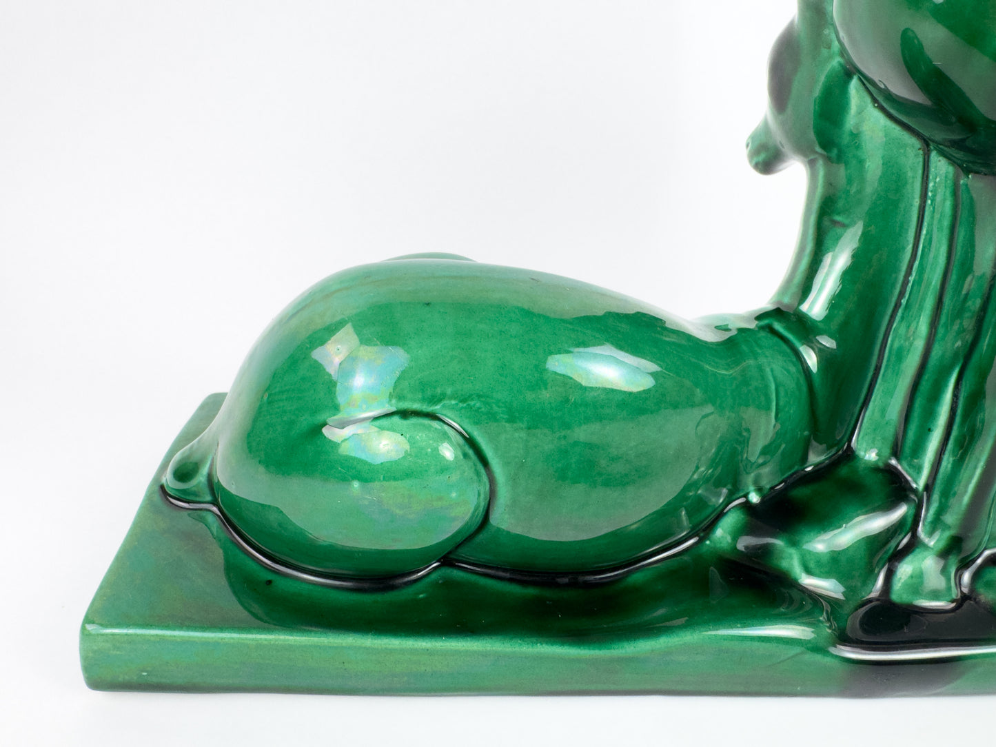 Monumental French Art Deco Ceramic Sculpture ‘Stag, Doe & Fawn’ by Charles Lemanceau, Circa 1930s