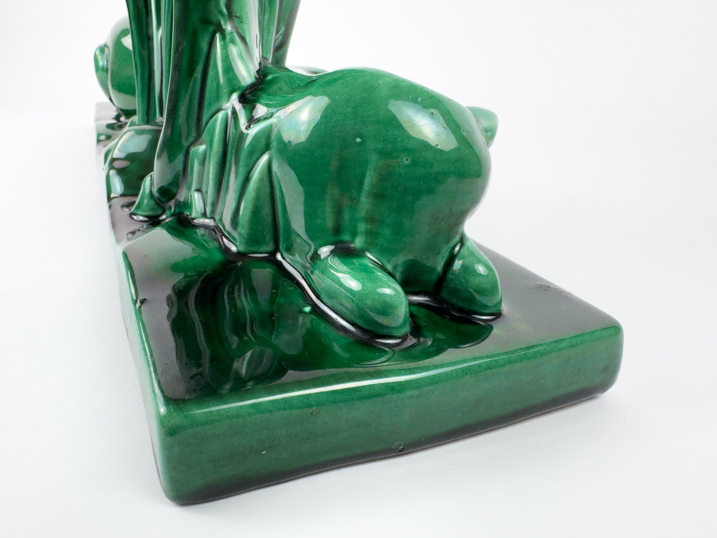 Monumental French Art Deco Ceramic Sculpture ‘Stag, Doe & Fawn’ by Charles Lemanceau, Circa 1930s
