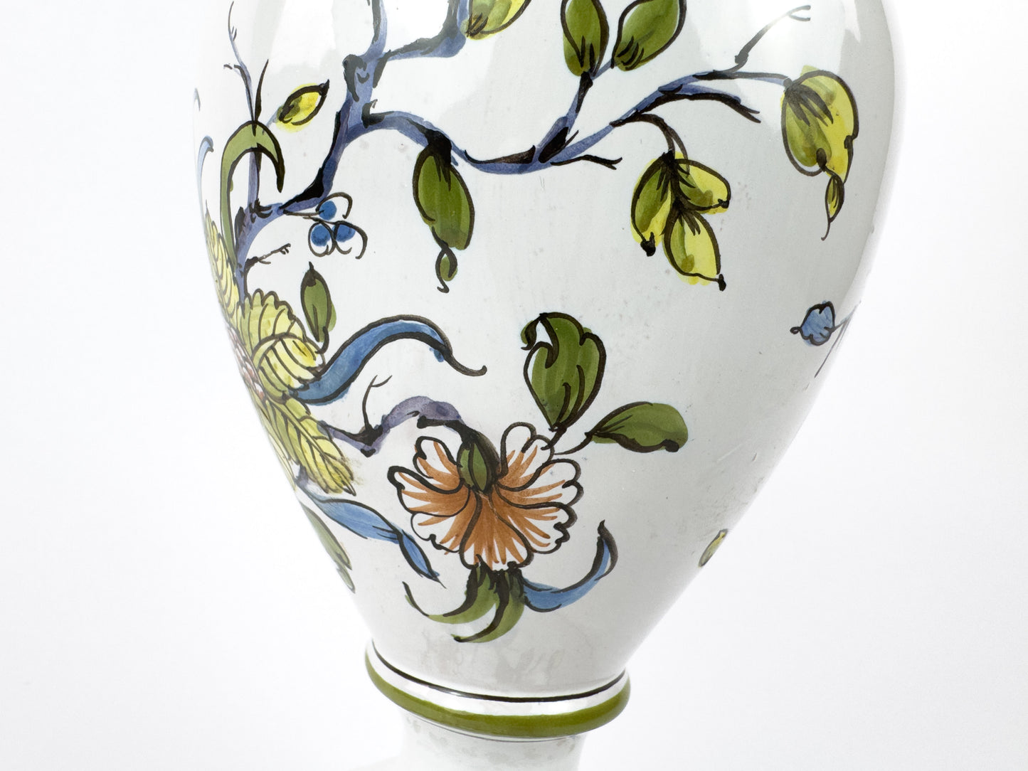 Vintage Lallier de Moustiers Faience Hand-Painted Ewer, France, Mid-20th Century