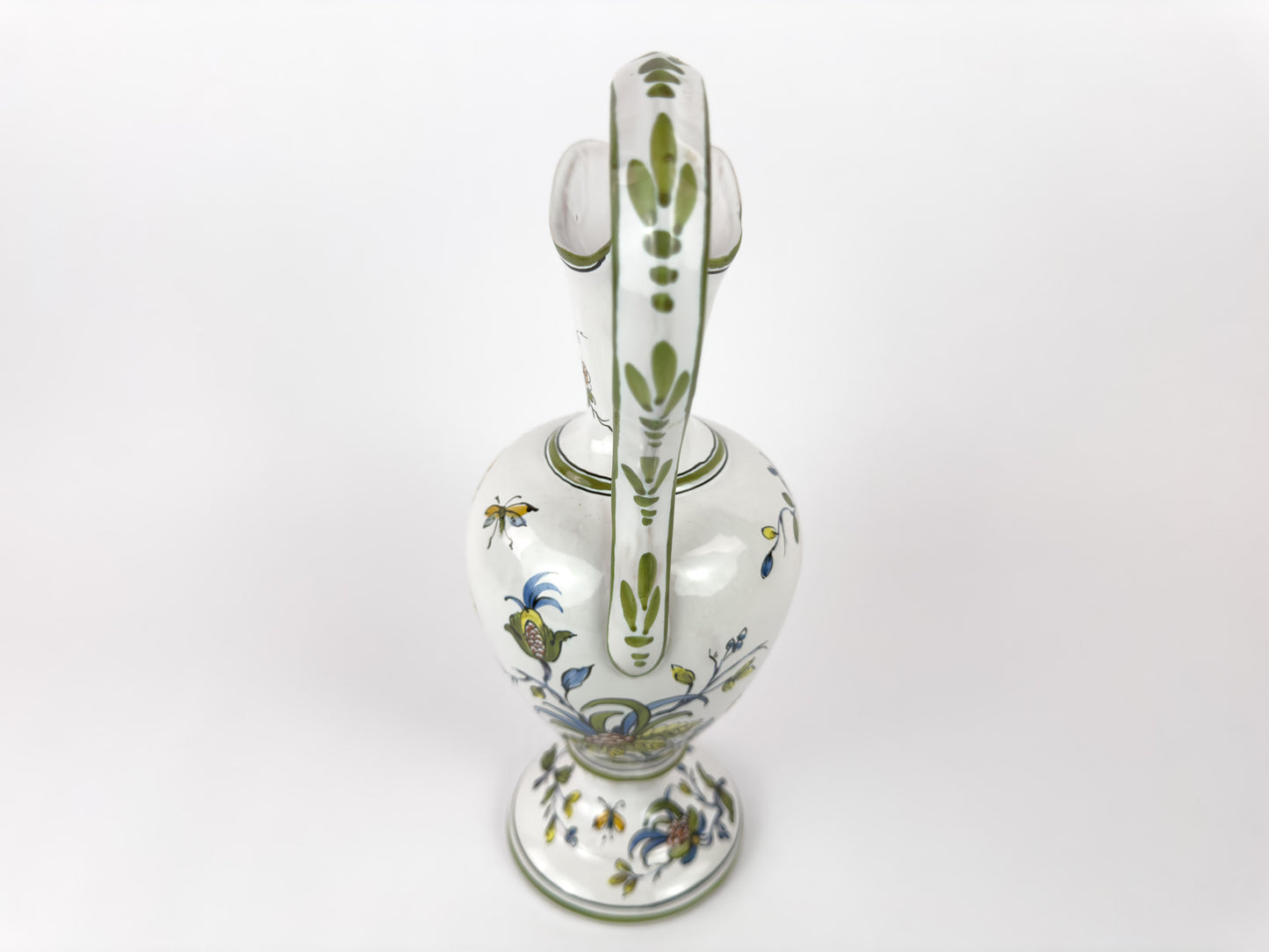Vintage Lallier de Moustiers Faience Hand-Painted Ewer, France, Mid-20th Century