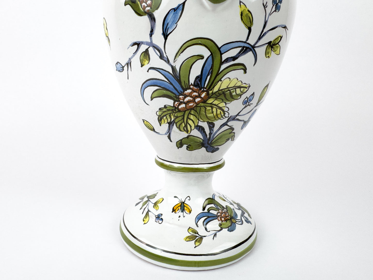 Vintage Lallier de Moustiers Faience Hand-Painted Ewer, France, Mid-20th Century