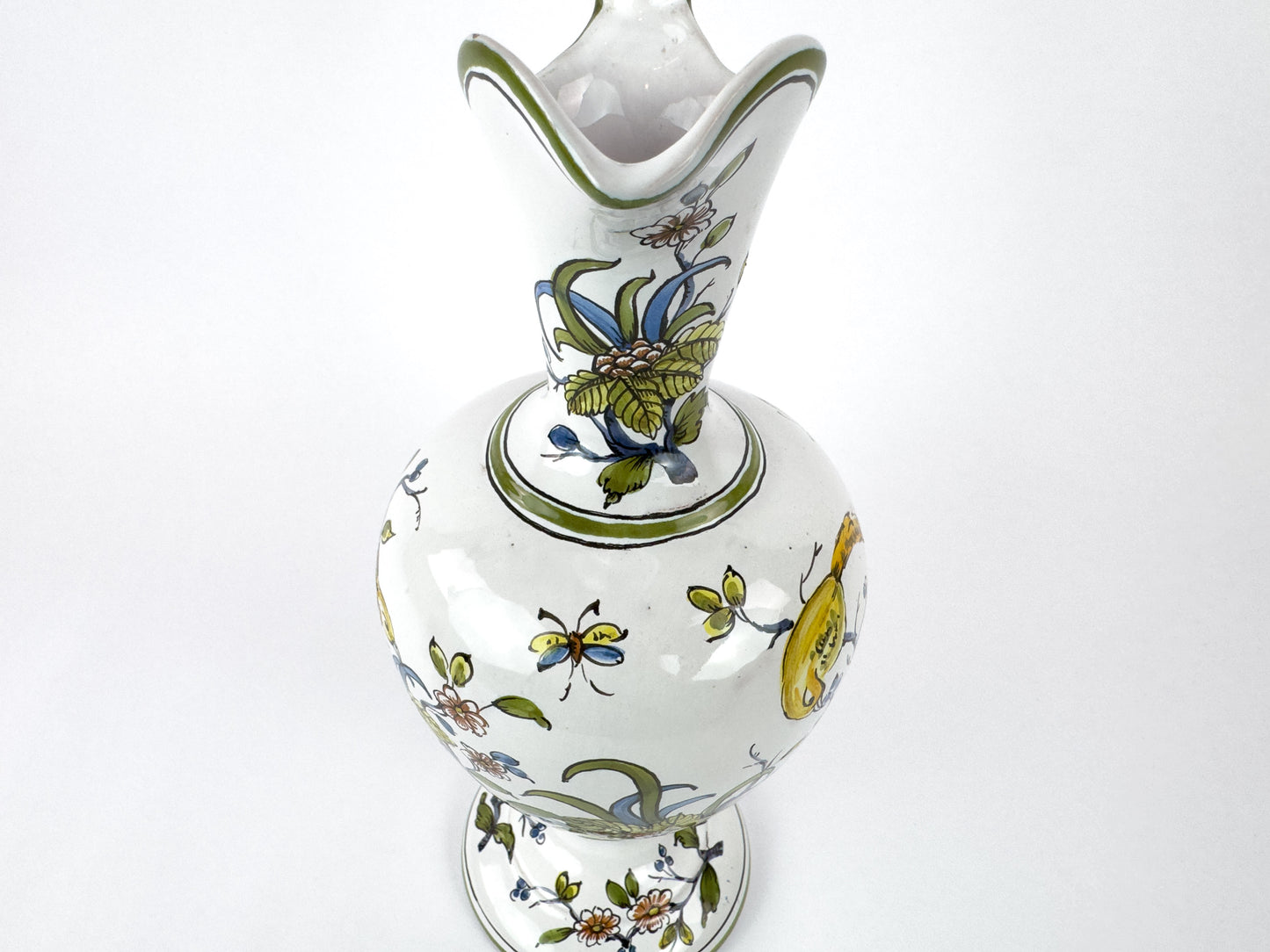 Vintage Lallier de Moustiers Faience Hand-Painted Ewer, France, Mid-20th Century