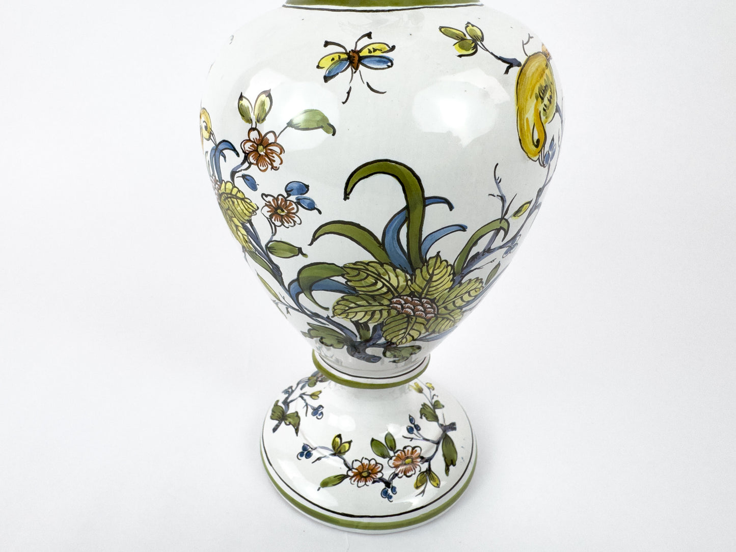 Vintage Lallier de Moustiers Faience Hand-Painted Ewer, France, Mid-20th Century