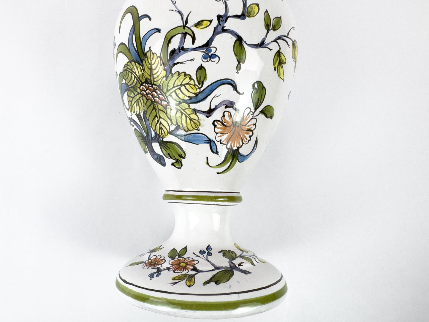 Vintage Lallier de Moustiers Faience Hand-Painted Ewer, France, Mid-20th Century