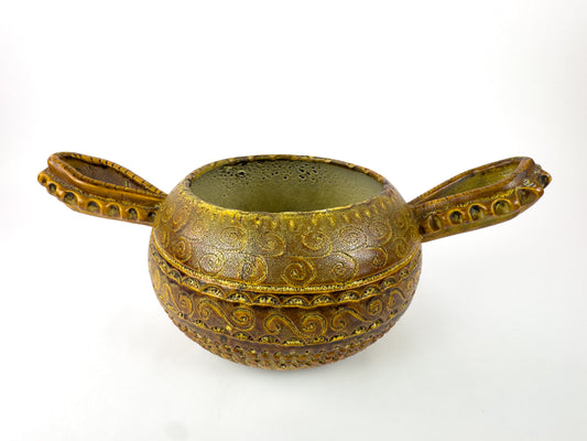 Vallauris Sculptural Ceramic Bowl With Handles, 1960s