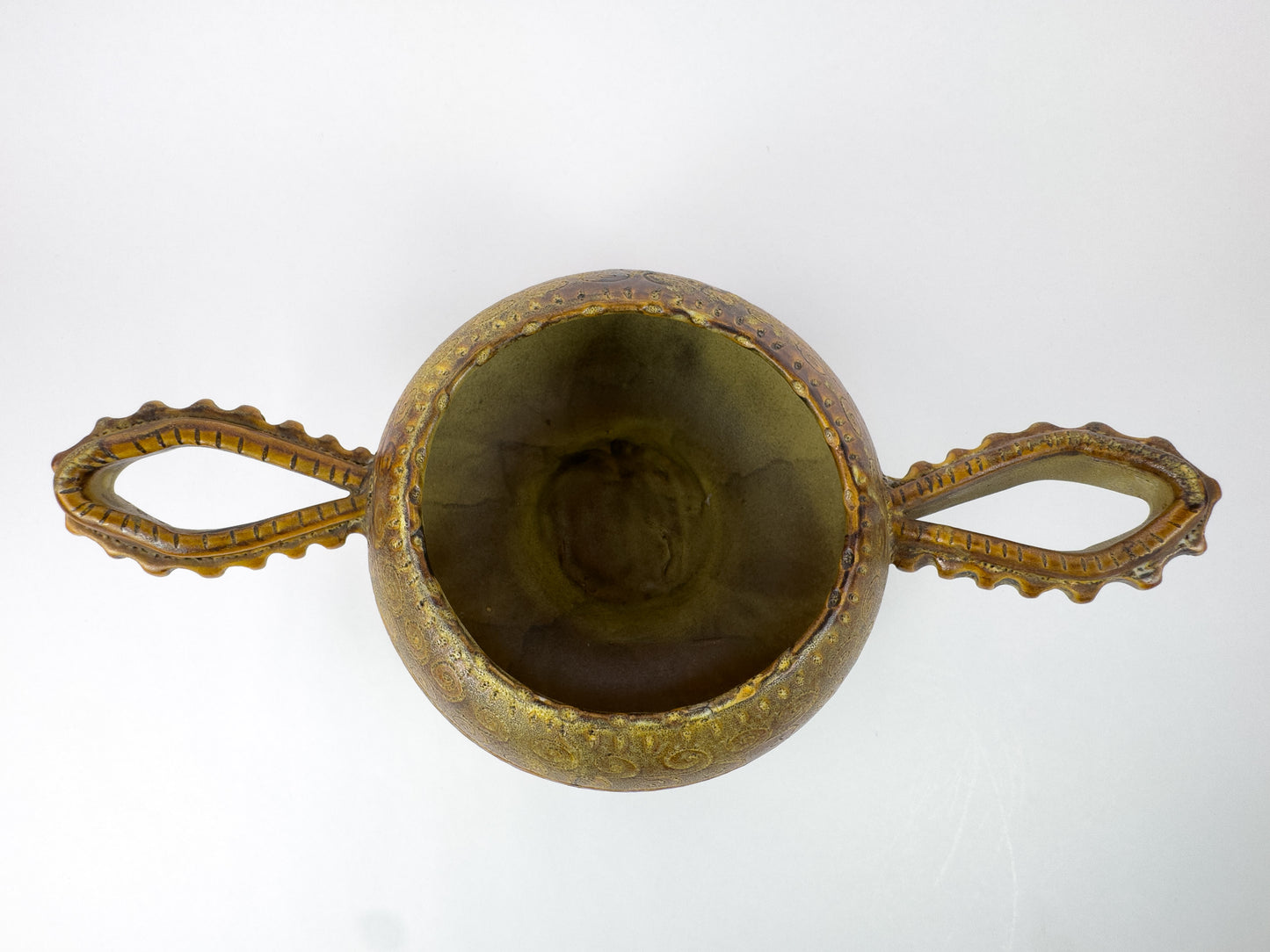 Vallauris Sculptural Ceramic Bowl With Handles, 1960s