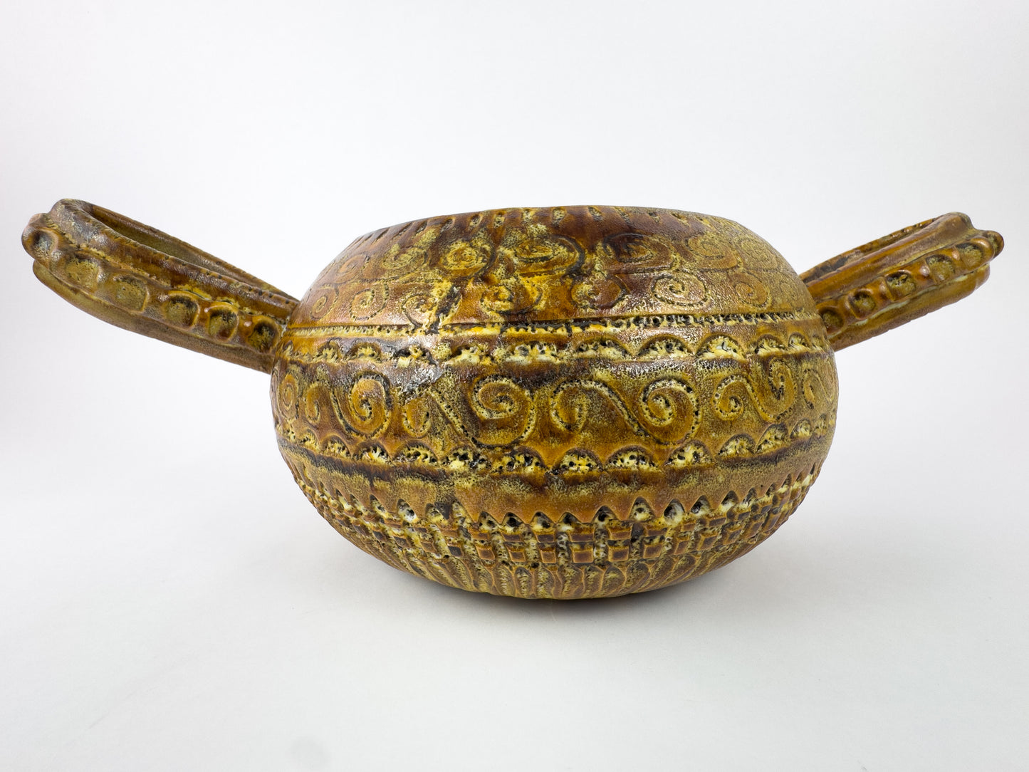 Vallauris Sculptural Ceramic Bowl With Handles, 1960s