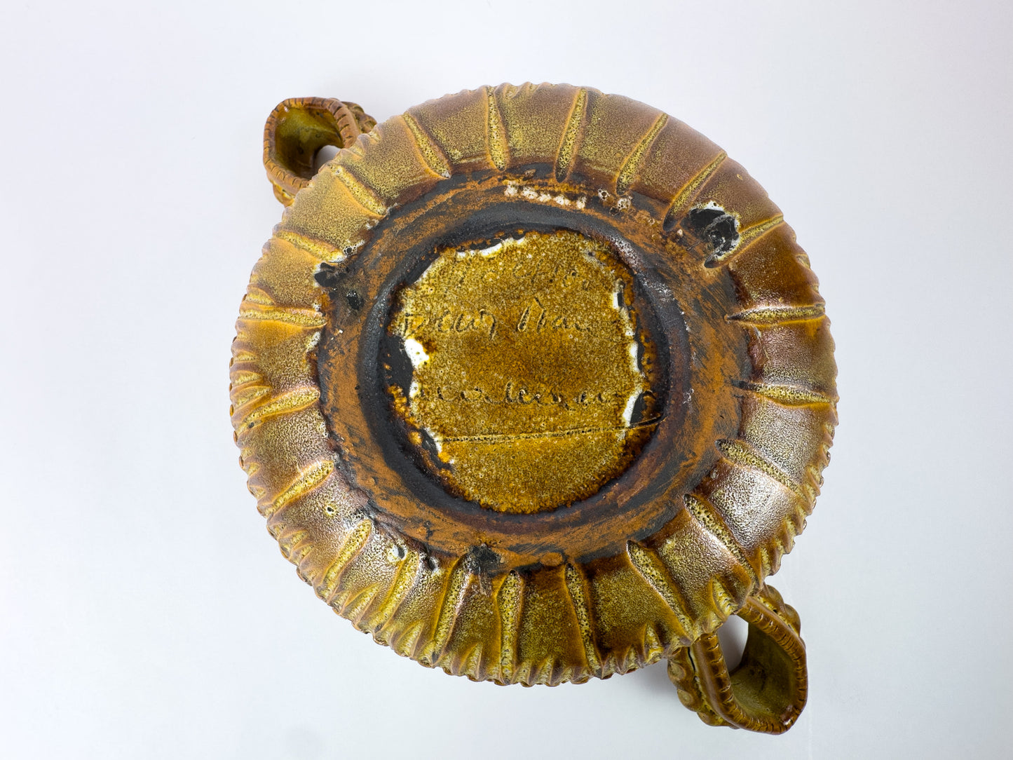 Vallauris Sculptural Ceramic Bowl With Handles, 1960s