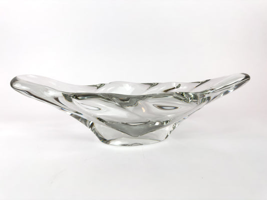 Daum France Freeform Clear Crystal Centerpiece Bowl, Mid-Century