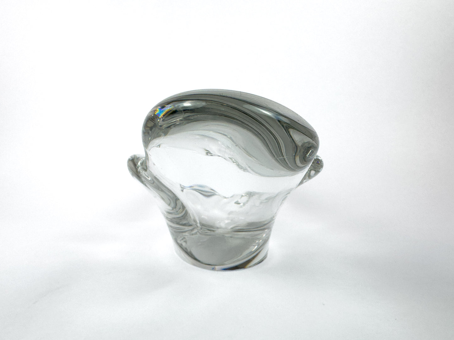 Daum France Freeform Clear Crystal Centerpiece Bowl, Mid-Century