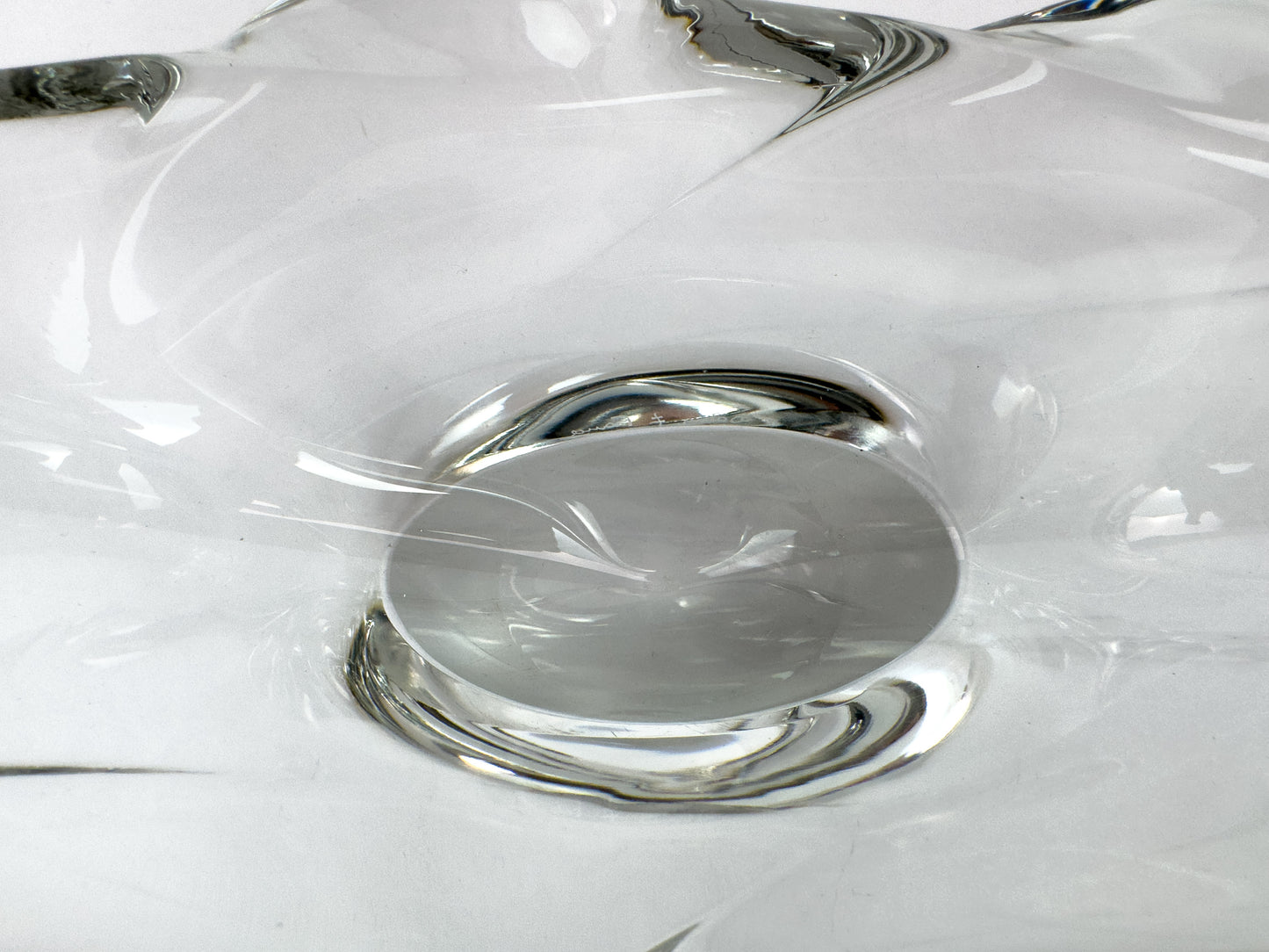 Daum France Freeform Clear Crystal Centerpiece Bowl, Mid-Century