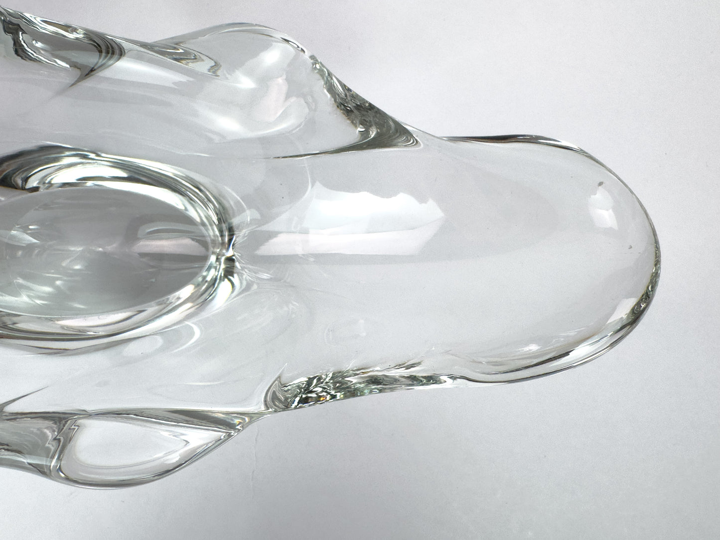 Daum France Freeform Clear Crystal Centerpiece Bowl, Mid-Century