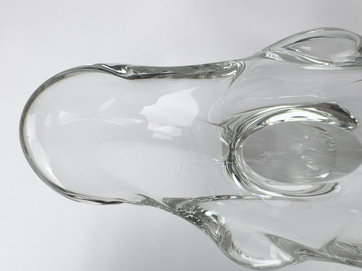 Daum France Freeform Clear Crystal Centerpiece Bowl, Mid-Century