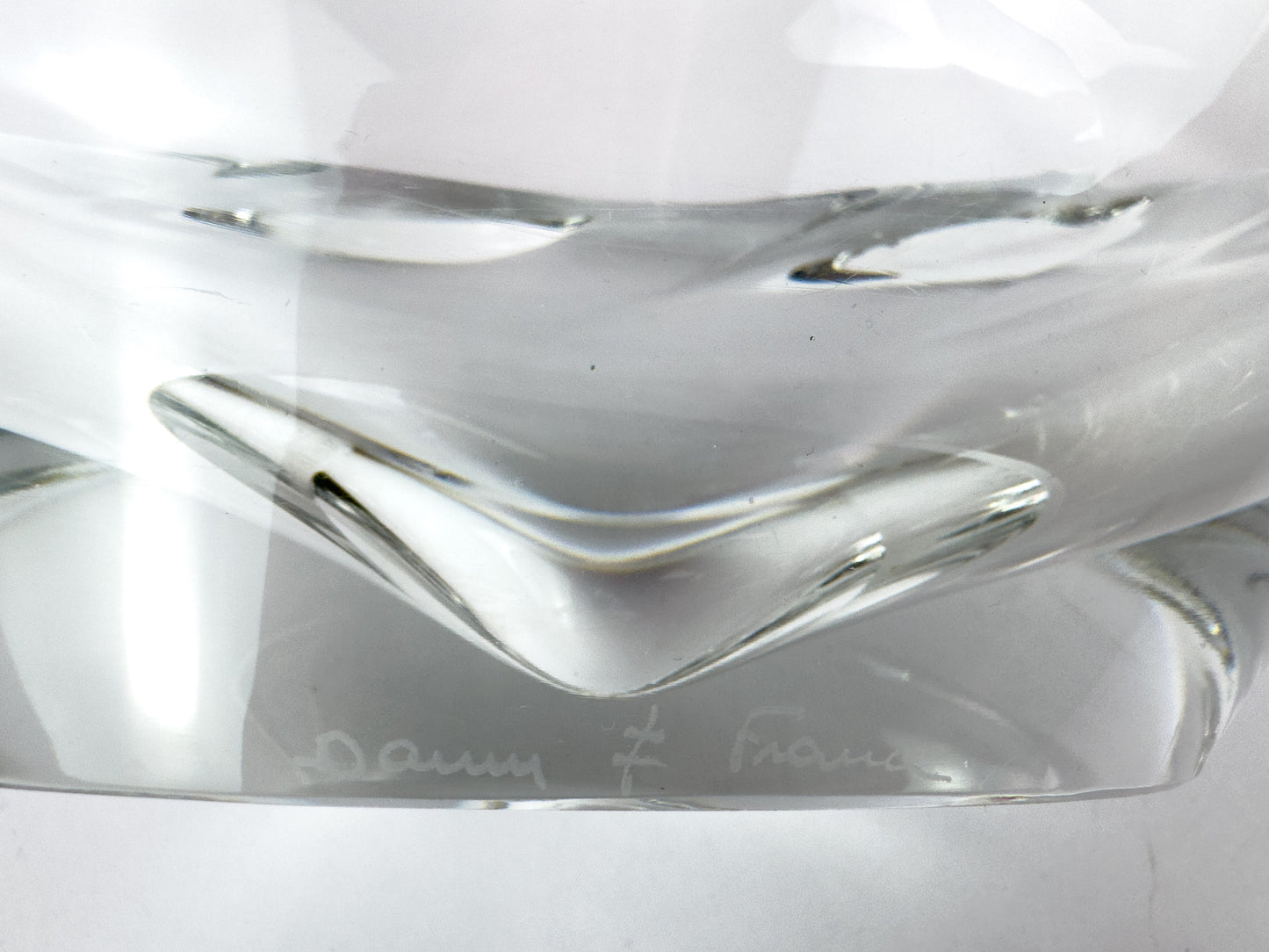 Daum France Freeform Clear Crystal Centerpiece Bowl, Mid-Century