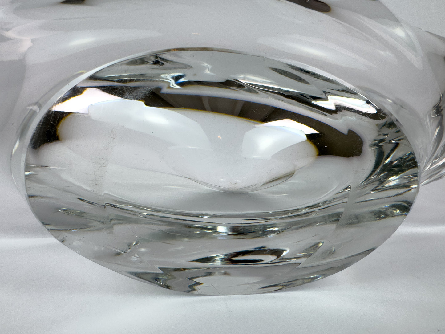 Daum France Freeform Clear Crystal Centerpiece Bowl, Mid-Century