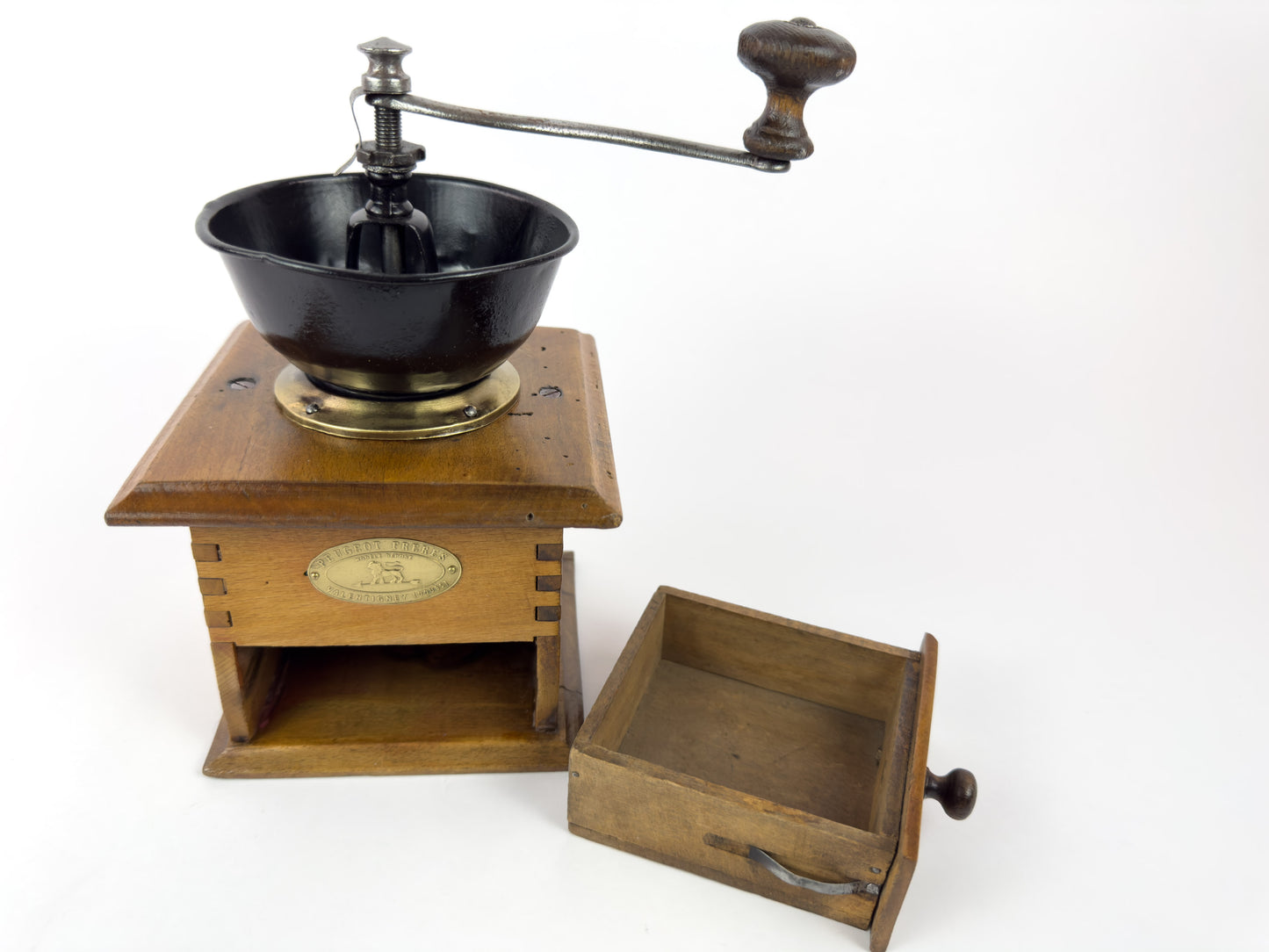 Vintage Peugeot Frères Wooden Manual Coffee Grinder, France