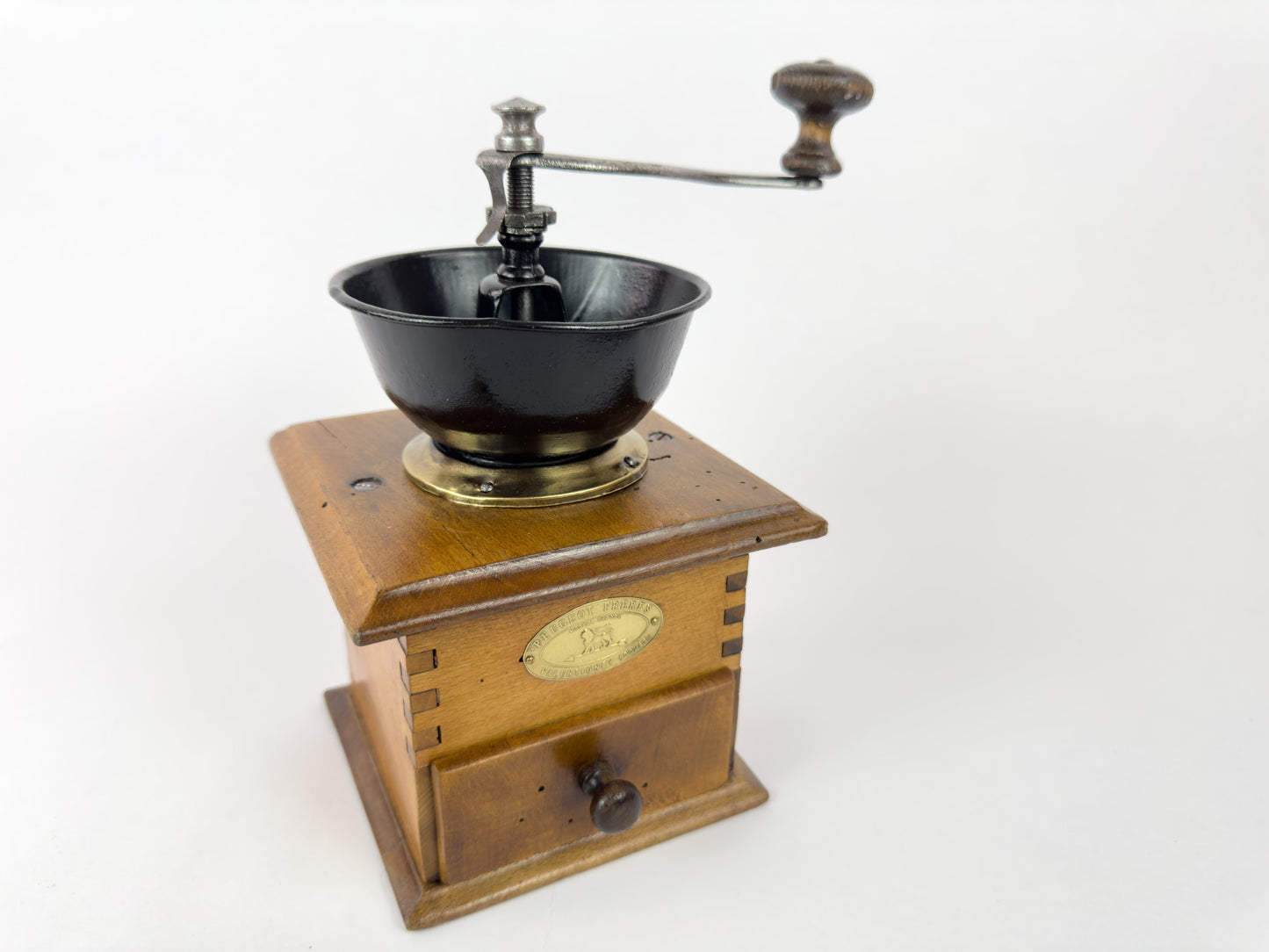 Vintage Peugeot Frères Wooden Manual Coffee Grinder, France